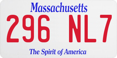 MA license plate 296NL7