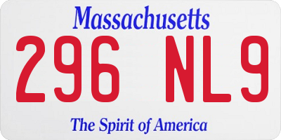 MA license plate 296NL9