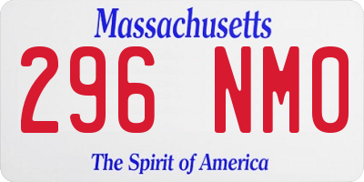 MA license plate 296NM0
