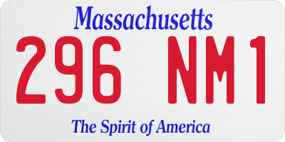 MA license plate 296NM1