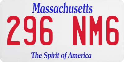 MA license plate 296NM6