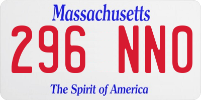 MA license plate 296NN0