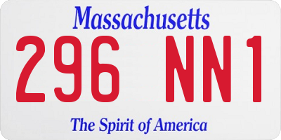 MA license plate 296NN1