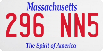MA license plate 296NN5
