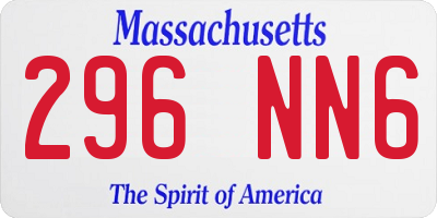 MA license plate 296NN6