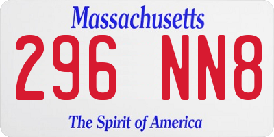 MA license plate 296NN8