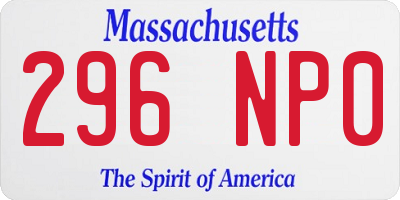 MA license plate 296NP0