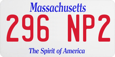 MA license plate 296NP2