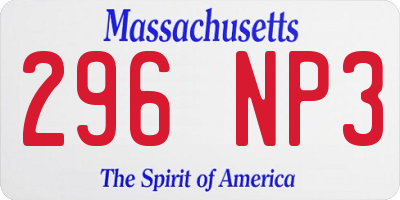 MA license plate 296NP3