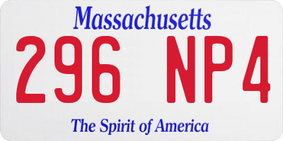 MA license plate 296NP4