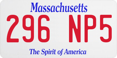 MA license plate 296NP5