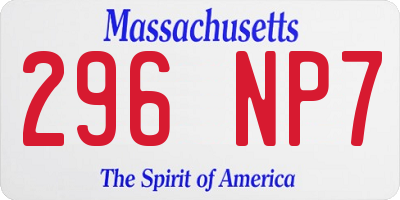 MA license plate 296NP7