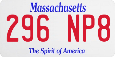 MA license plate 296NP8