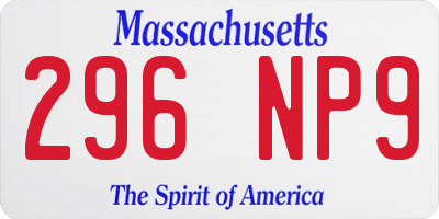 MA license plate 296NP9