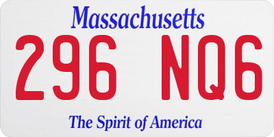MA license plate 296NQ6