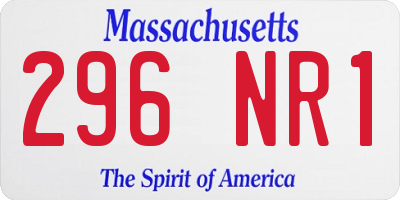 MA license plate 296NR1