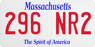 MA license plate 296NR2