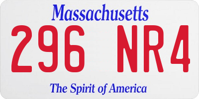 MA license plate 296NR4
