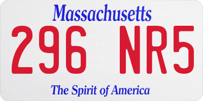 MA license plate 296NR5