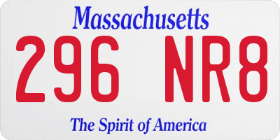 MA license plate 296NR8