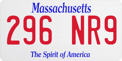 MA license plate 296NR9