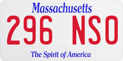 MA license plate 296NS0