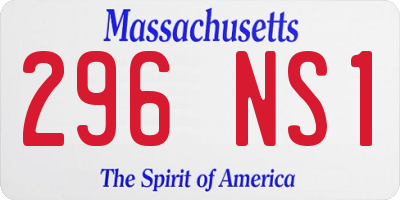 MA license plate 296NS1