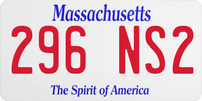 MA license plate 296NS2
