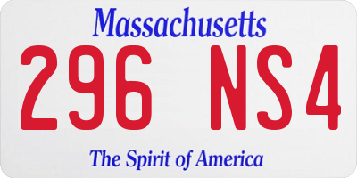 MA license plate 296NS4