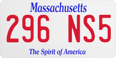 MA license plate 296NS5