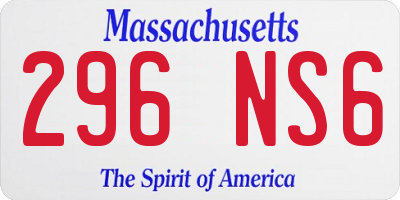 MA license plate 296NS6