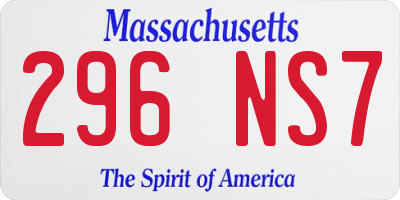 MA license plate 296NS7