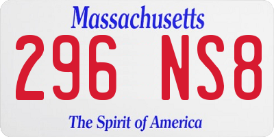 MA license plate 296NS8
