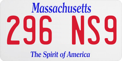 MA license plate 296NS9