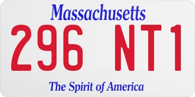 MA license plate 296NT1