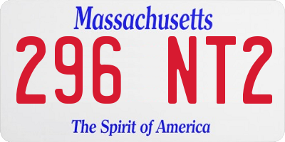 MA license plate 296NT2