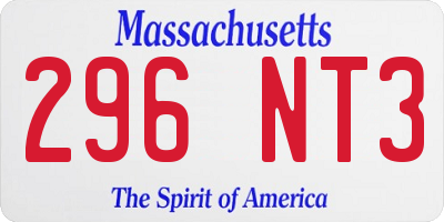 MA license plate 296NT3