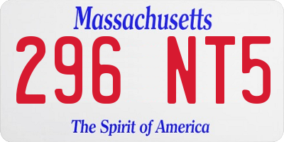 MA license plate 296NT5