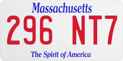 MA license plate 296NT7
