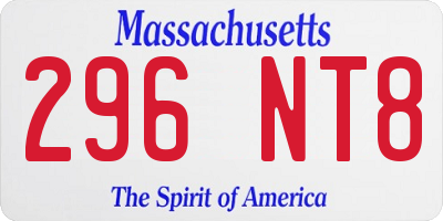 MA license plate 296NT8
