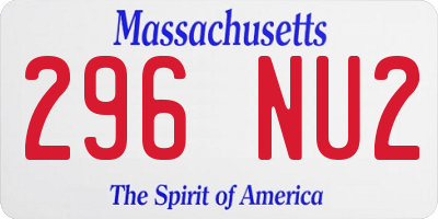MA license plate 296NU2