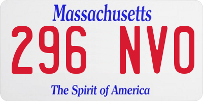 MA license plate 296NV0
