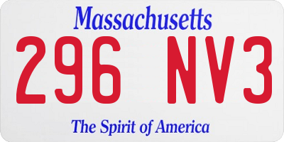 MA license plate 296NV3