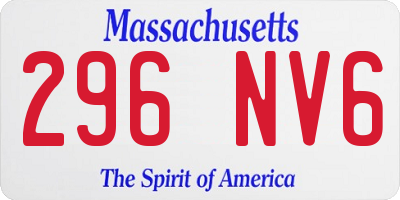 MA license plate 296NV6