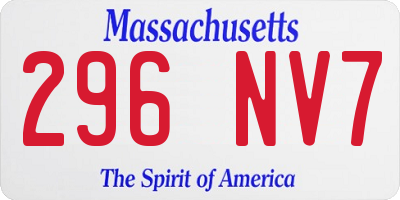 MA license plate 296NV7