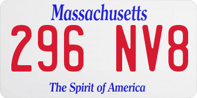 MA license plate 296NV8
