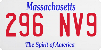 MA license plate 296NV9
