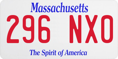 MA license plate 296NX0