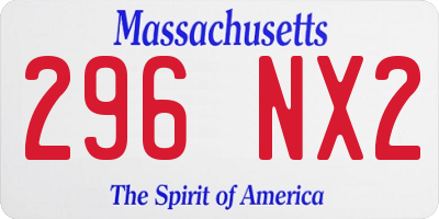 MA license plate 296NX2