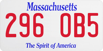 MA license plate 296OB5